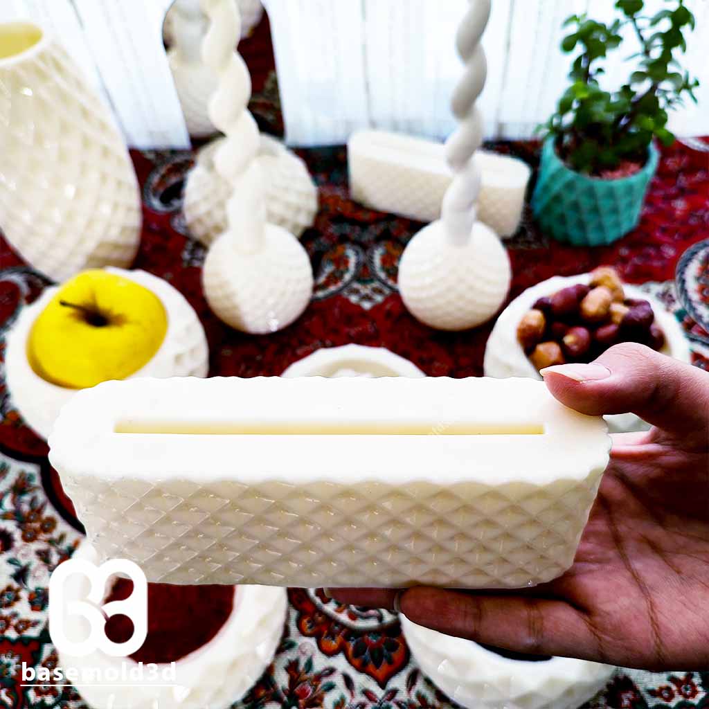 بیس خام جا آینه مستطیل هندسی